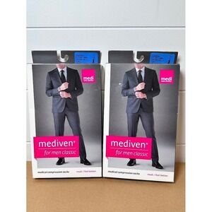 2- Mediven Men Classic 15-20‎ mmHg Calf Compression Stockings Closed Toe Size IV